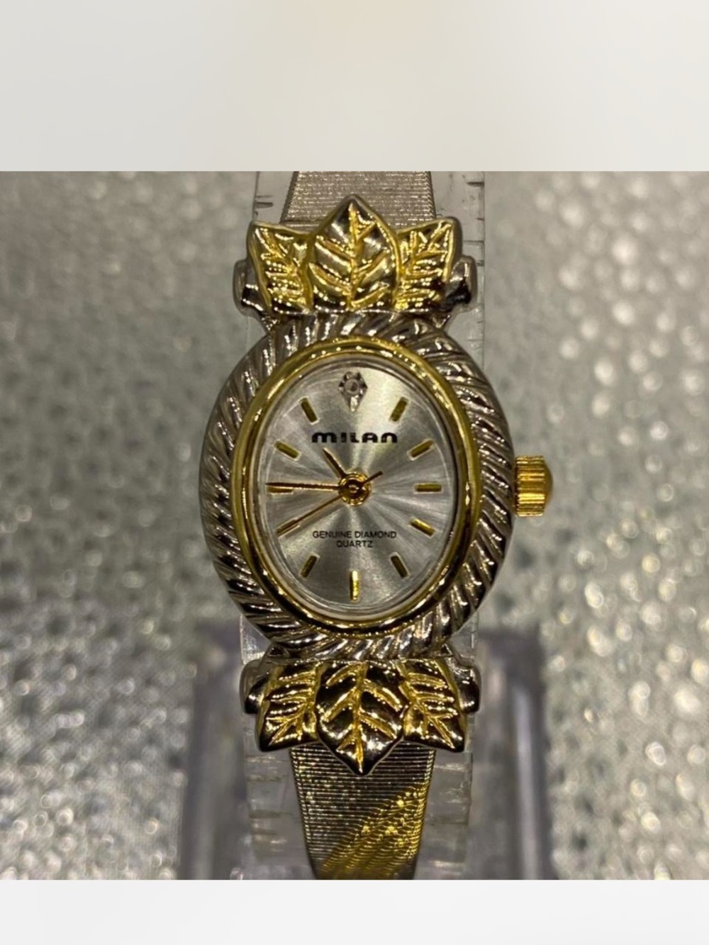 *** Milano ^^^Women's Two-Tone Leaf Accent Quartz Watch *** Gold & Silver ^^^
